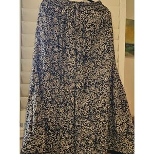 Cotton Kalamkari Olive Green Cream and Blue Maxi Culotte
